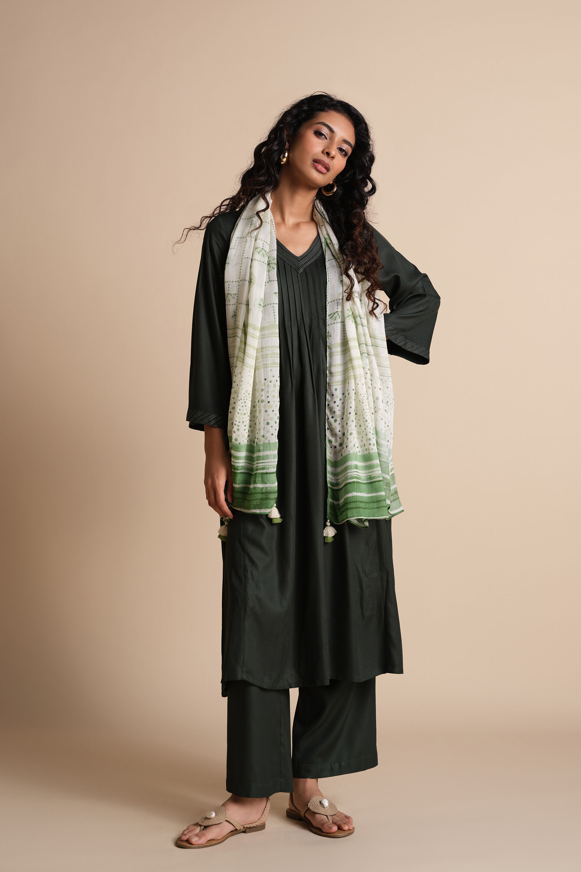 Shaam Afsana Kurta, Green, image 2